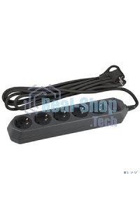 Сетевой фильтр USF-5es-5m-B черный с заземл, 3x0,75 мм2, с выкл, 5 гн, 5 м (20/500) ЭРА