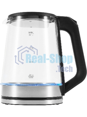 Чайник электрический Vitek VT-WK1081 2л. 1900Вт черный/серебристый корпус: стекло