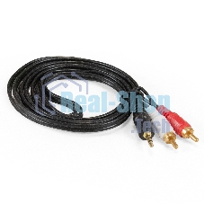 Кабель аудио ExeGate EX-CCA-458-1.8 (3.5mm Jack M/2xRCA M, 1,8м, позолоченные контакты)