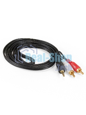 Кабель аудио ExeGate EX-CCA-458-1.8 (3.5mm Jack M/2xRCA M, 1,8м, позолоченные контакты)