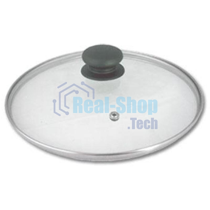 Крышка стеклян. TimA 4718 с ручкой с металл/обод 18 см низ