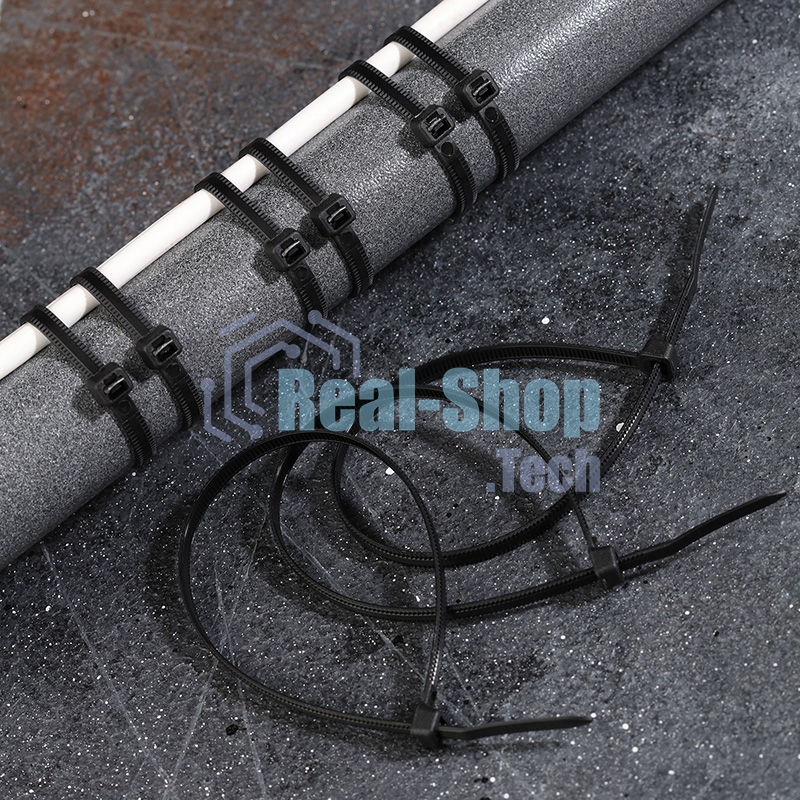 Хомут-стяжкa нейлоновая с тройным замком Rexant 250x4,8 мм, черная, упаковка 100 шт.