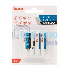 Батарея Buro Alkaline LR03 AAA (4шт) блистер