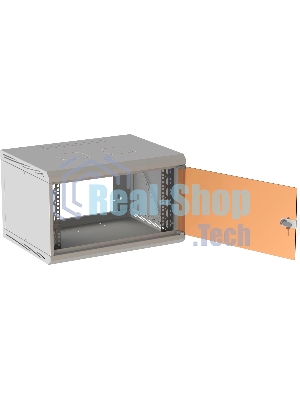 Шкаф коммутационный Suprlan (05-1060) настенный 6U 600x350 мм пер. дв. стекл направл. под закл. гайки 70 кг RAL 7035 285 мм 13.3 кг 360 мм