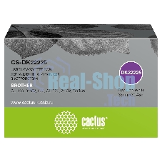 Картридж ленточный Cactus CS-DK22225 (DK-22225) 38 мм, черный шрифт, белый фон, 30.48 м для Brother QL-800, 810W, 820, QL-570, 710W, 720NW