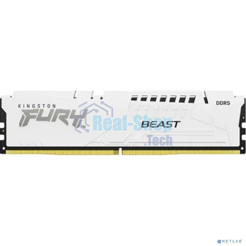 Оперативная память Kingston Fury Beast, DDR5, 32Gb (1x32GB), 6000MHz, CL36, DIMM, с радиатором, белый