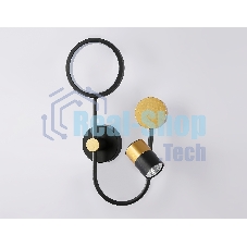 Настенный светодиодный светильник со сменной лампой Ambrella light FL51602/3 BK/GD черный/золото 11W 4200K+GU10 424*275*100