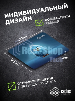 Коврик для мыши Cactus Bird 220x180x2мм (CS-MPC-P13XS)