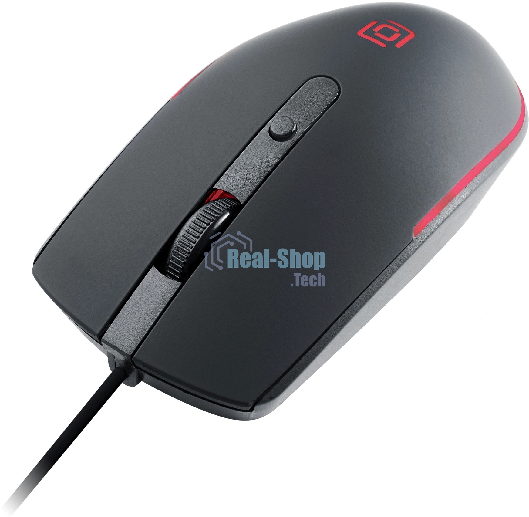 Мышь проводная Oklick 100M черный, 1600 dpi, USB, кнопки - 4