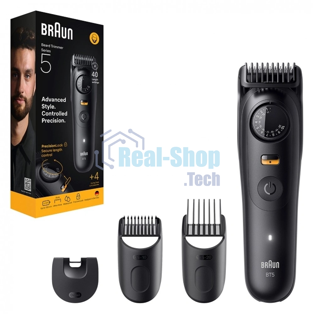 Триммер Braun BT5520 черный (насадок в компл:3шт)