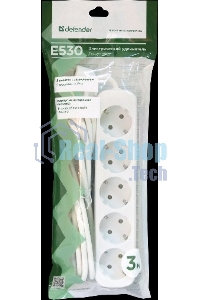 Удлинитель Defender E530 белый 3.0 м, 5 розеток 
