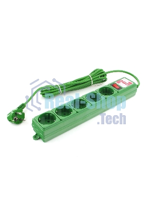 Фильтр-удл. Power Cube PC 3м 5р, зел. 10А/2,2кВт