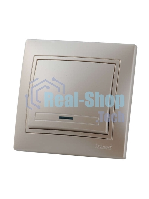 Выключатель 1-кл. СП Мира 10А IP20 с подсветкой жемчуж. белый перламутр LEZARD 701-3030-111