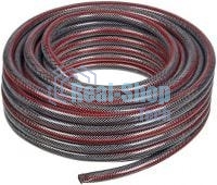 Шланг поливочный ПВХ усиленный премиум пищевой трехслойн. армир. 1/2 25м черный/красный Вихрь 73/7/2/10