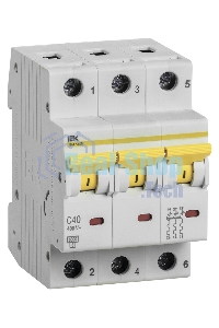 Выключатель автоматический трехполюсный ВА47-60M 3Р 40А 6кА С MVA31-3-040-C IEK