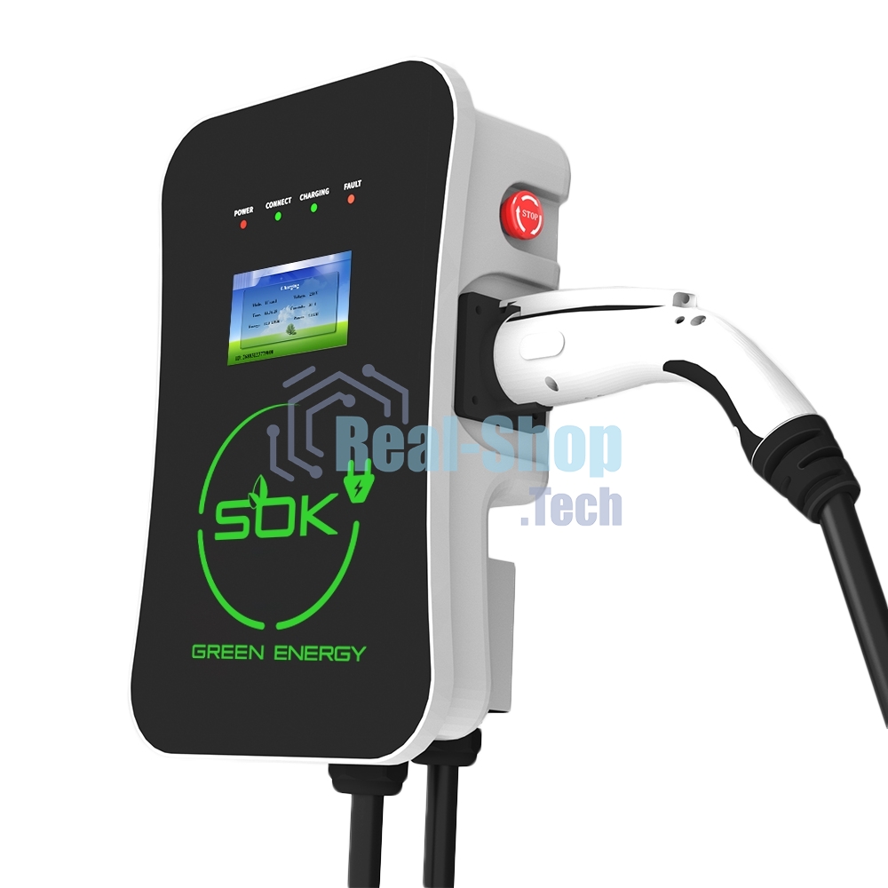 Зарядная станция S'OK Green Energy M3W Series Wallbox EV Charger SM3W10732542-5, 1-phase, 7kw (32a/220v), ocpp 1.6j, ip54, кабель 5м