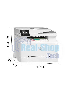 МФУ лазерное HP Color LaserJet Pro M283fdw (7KW75A), A4, цветной, печ. до 21 стр/мин., скан. до 26 стр/мин. (ч/б) 22 стр/мин. (цвет), 600 x 600 dpi (печать) 300x300dpi (скан), USB, RJ-45, Wi-Fi, Air Print, Mopria