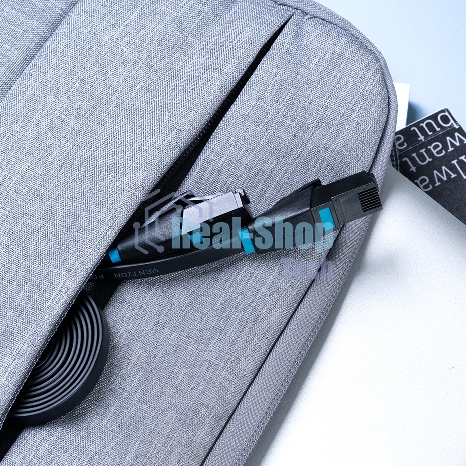 Патч-корд Vention прямой UTP cat.6, RJ45 - 5м. плоский черный