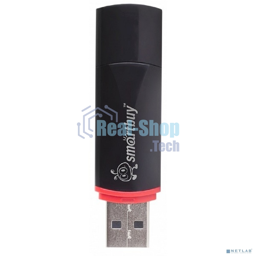 Флешка USB Smartbuy Crown black (SB4GBCRW-K), 4Gb, USB 2.0, R/W 25/15, черный/красный