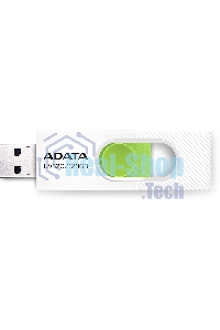 Флешка USB ADATA UV320 (AUV320-128G-RWHGN), 128Gb, USB 3.2 Gen1, R/W 100/30, белый/зеленый