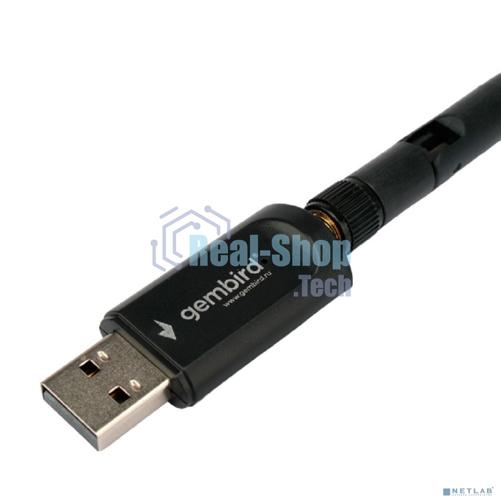 Сетевой адаптер Wi-Fi+Bluetooth Gembird WNP-UA-019, двухдиапазонный с антенной, 600Мбит, USB, 802.11b/a/g/n/a