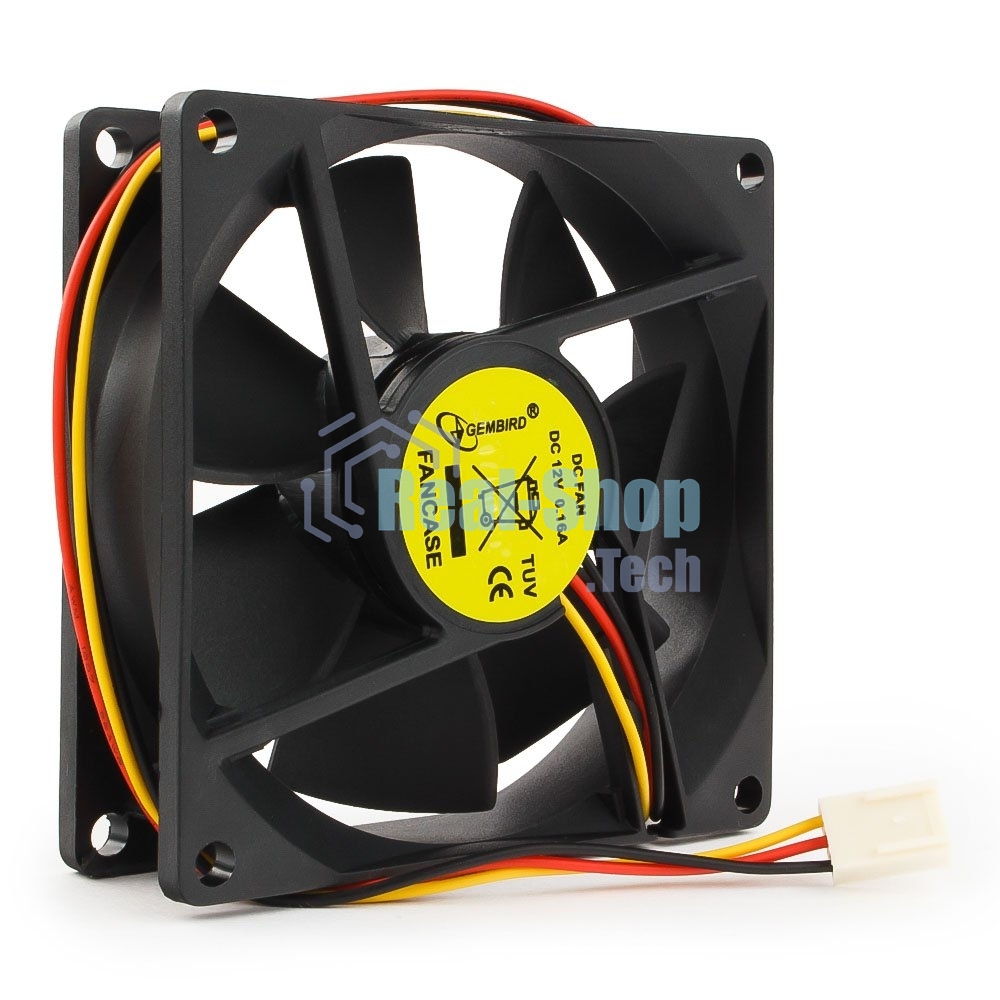 Вентилятор для корпуса Gembird FANCASE черный, 80 мм, 2600 об/мин, 27 дБ, 3 pin