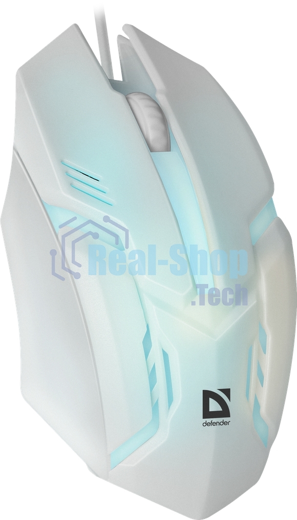 Мышь проводная Defender Cyber MB-560L белый, 1200 dpi, USB, кнопки - 3
