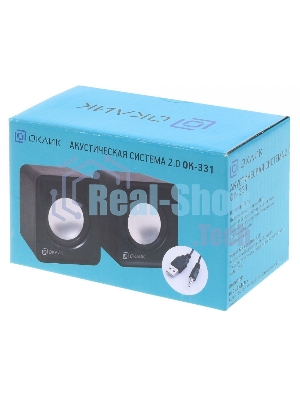 Акустическая система Oklick OK-331 2.0 черный 6Вт