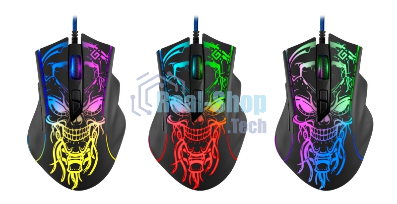 Мышь проводная Defender Bulletstorm GM-928 черный, 7200 dpi, USB, кнопки - 7