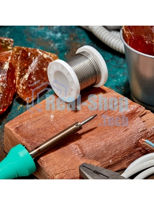 Припой Rexant ПОСу 95-5, 100г, Ø2мм, (олово 95%, сурьма 5%), бессвинцовый, ГОСТ 21931-76, катушка