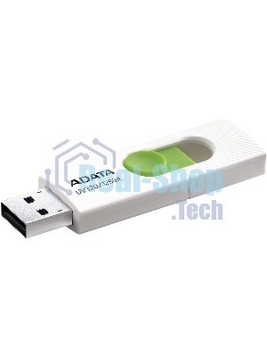 Флешка USB ADATA UV320 (AUV320-128G-RWHGN), 128Gb, USB 3.2 Gen1, R/W 100/30, белый/зеленый