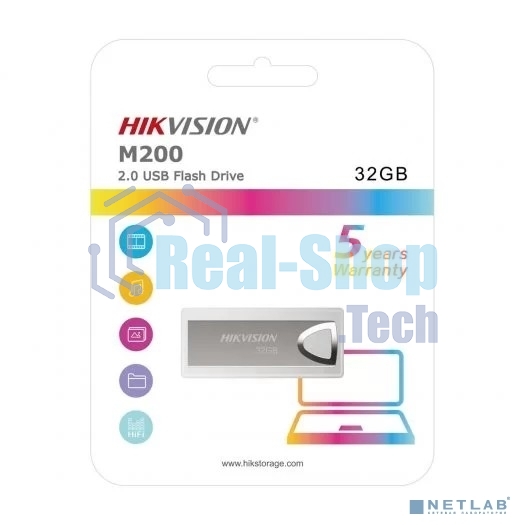 Флешка USB Hikvision 32Gb HS-USB-M200/32G USB 2.0 серебристый