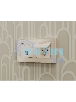 Комплект механизма компьютерной розетки ALFA Бежевый матовый RJ-45(8P8C) CAT6 с шторкой QUANT (AP3320, VM188) MA332010
