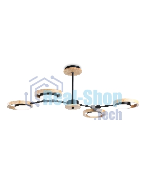 Подвесной светодиодный светильник Ambrella light FL51611/4 BK/LW черный/светлое дерево 3000K/4200K/6400K 28W 825*530*285 (Без ПДУ)