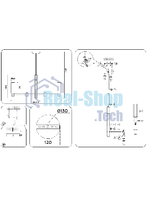 Люстра Ambrella light LH55501/6 SN/BK/CL сатин никель/черный/прозрачный E14*6 max 40W D570*760