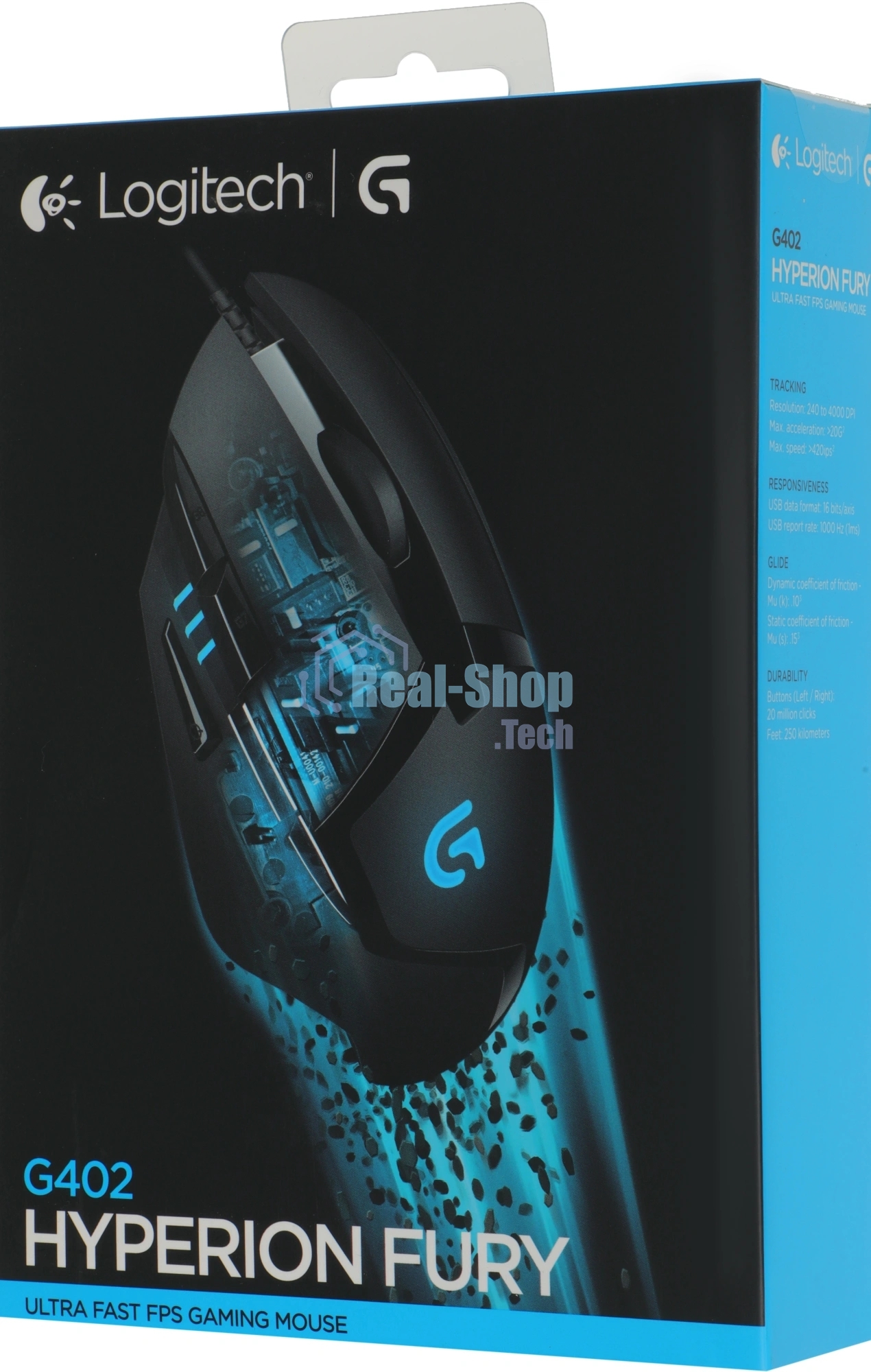 Мышь проводная Logitech G402 Hyperion Fury черный, 4000 dpi, USB, кнопки - 8