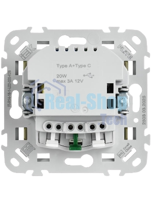FLITE Розетка с заземлением со шторками 16А с USB A+C 20Вт быстрозажимные клеммы РСЮшс11-1-ФлО оливковый | FI-R14-16-1-U22-020-K26 | IEK