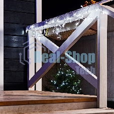 Новогодние светоукрашения Neon-night Гирлянда Айсикл (бахрома) светодиодный, 1,8 х 0,5 м, белый провод, 220В, диоды белые