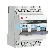 Выключатель автоматический EKF mcb4763-3-20C-pro 3P 20А (C) 4,5kA ВА 47-63 EKF PROxima