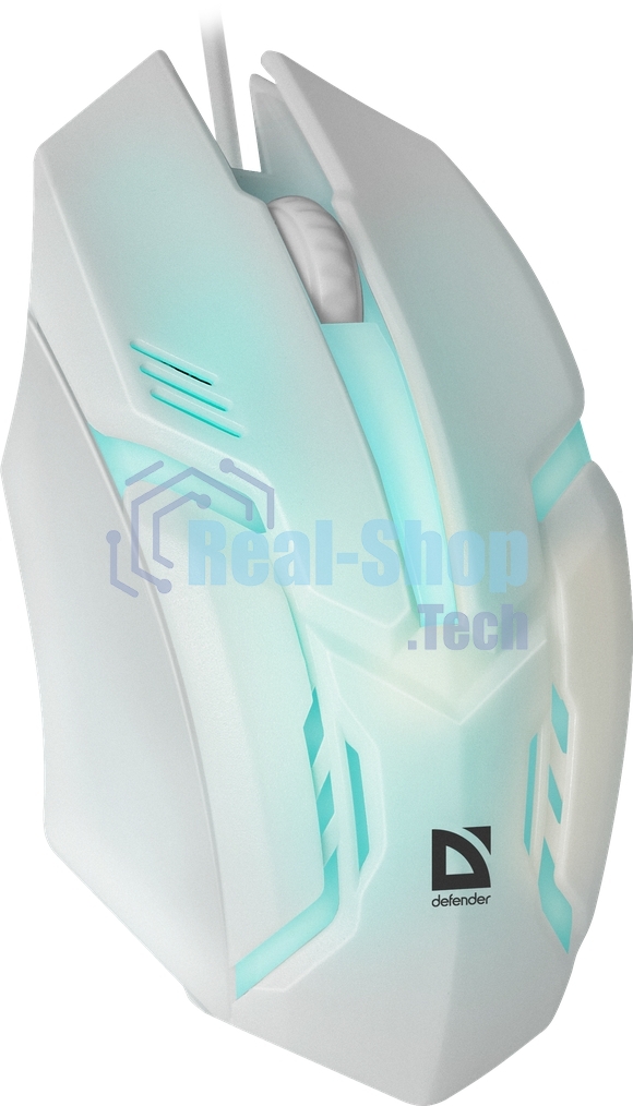 Мышь проводная Defender Cyber MB-560L белый, 1200 dpi, USB, кнопки - 3