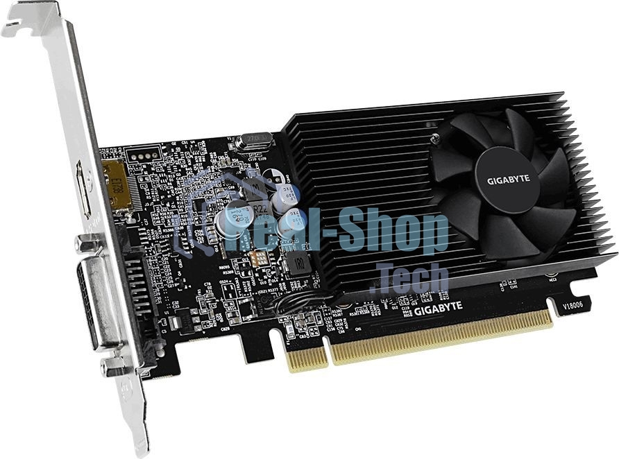 Видеокарта Gigabyte GV-N1030D4-2GL NVidia GeForce GT 1030, 2Gb DDR4/64-bit, PCI-Ex16 3.0, DVI-Dx1, HDMI2.0bx1, LP, 2-slot cooler, Retail