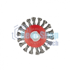 Щетка Matrix для УШМ, 100 мм, М14, Тарелка, крученая проволока 0,5 мм