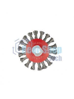 Щетка Matrix для УШМ, 100 мм, М14, Тарелка, крученая проволока 0,5 мм