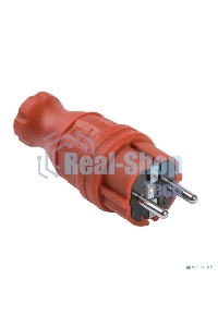 Вилка прямая ОМЕГА ВБп3-1-0м IP44 каучук красн. ИЭК PKR01-016-2-K04