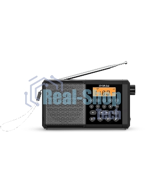 Радиоприемник портативный Hyundai H-PSR115, USB, microSD, черный