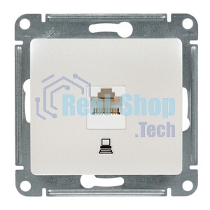 Механизм розетки комп. 1-м Glossa RJ45 CAT.5E перламутр SchE GSL000681K