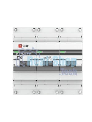 Выключатель автоматический EKF mcb47100-3-50C-pro 3P 50А (C) 10kA ВА 47-100 EKF PROxima