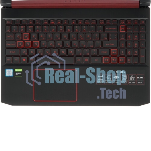 Клавиатура для ноутбука Acer Nitro 5 AN515-54 черная с красной подсветкой (красная подложка)