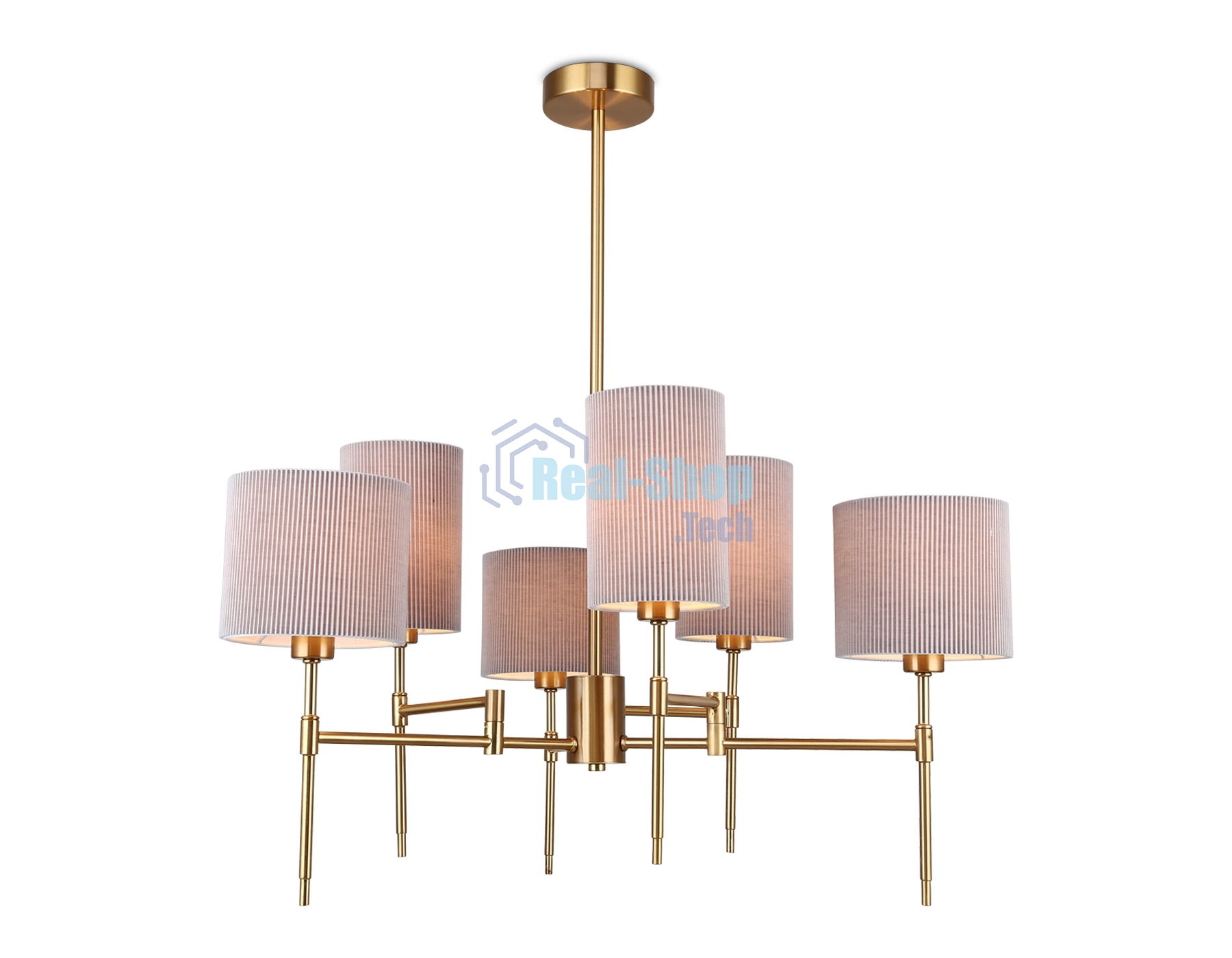 Люстра Ambrella light LH72381/6 BS/GR латунь/серый E14*6 max 40W D690*705