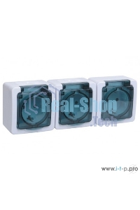 Розетка силовая Iek ERMP32-K03-16-54-EC РСб23-3-ГПБд роз 3м с з/к о/у IP54 (дымчатый) ГЕРМЕС PLUS